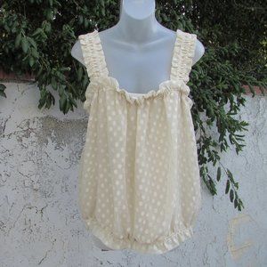 Studio M cool beige polka dot blouse